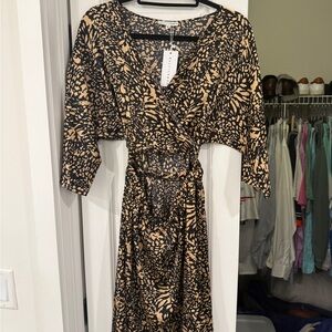 Baltic Born Black and Tan Long Sleeve Dress